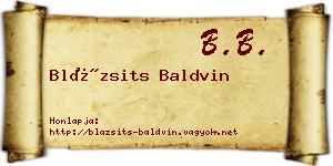 Blázsits Baldvin névjegykártya
